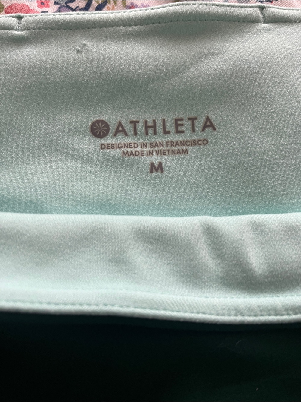 Athleta Dark Green Leggings with Teal and Light Mint Panels - Picture 3 of 3